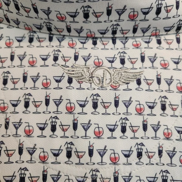 Straight Down Golf Polo - SPF Performance Cocktail Print Golf Shirt - XXL - Picture 4 of 9